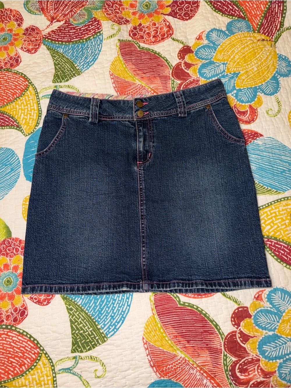 Lilly Pulitzer Dark Blue Denim Mini Skirt